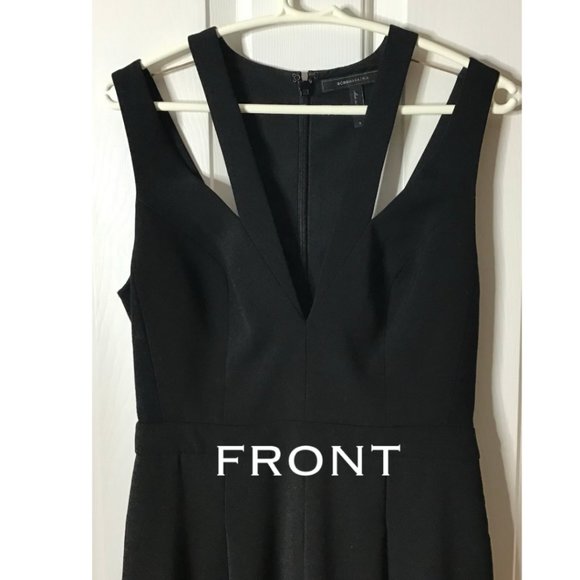 BCBG MAXAZRIA WIDE LEG BLACK SLEEVELESS JUMPSUIT SIZE MEDIUM - Picture 5 of 10